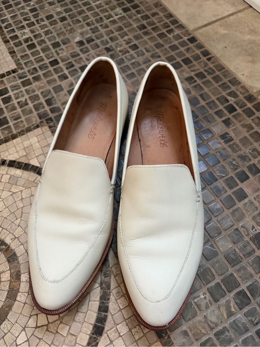 Madewell Cream Leather Slip-On Loafers 7.5